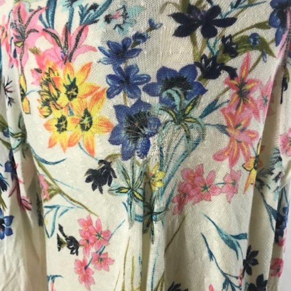 NWT Anthropologie Shawl-Collared Cardigan with Floral Print and Swing Hem Size M - Picture 4 of 16
